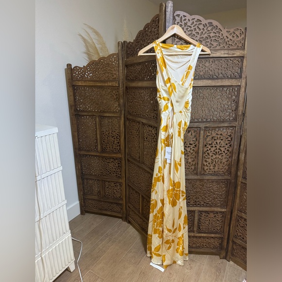 NEW NWT Reformation Anaiis Silk Maxi Dress in Maracuya - Picture 6 of 6